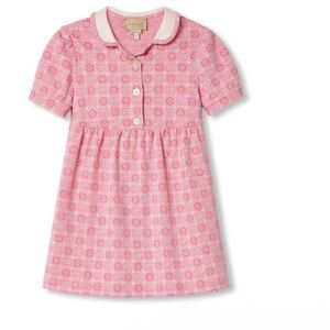 Gucci Pink Kids Dress with White Collar